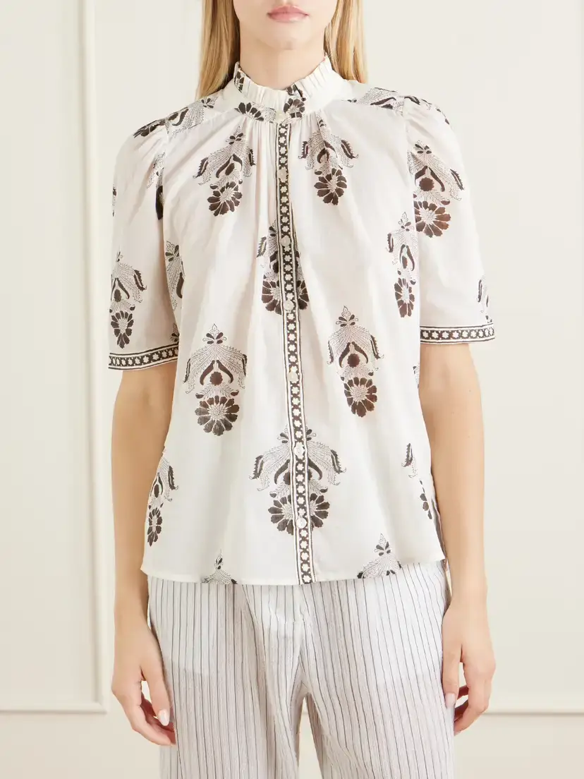 ALIX OF BOHEMIA Winnie Java Cactus Printed Cotton-voile Shirt | Thumbnail 3