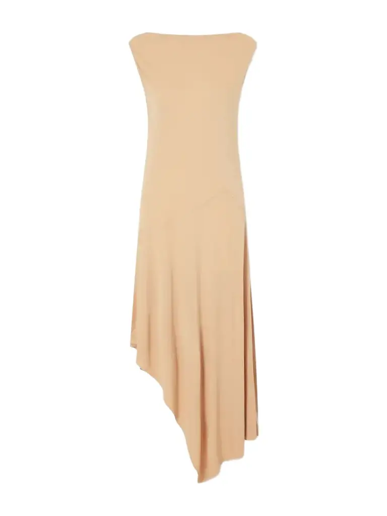 Alaïa Asymmetrical Crepe-jersey Midi Dress | Image 1 Alaïa Asymmetrical Crepe-jersey Midi Dress | Image 1