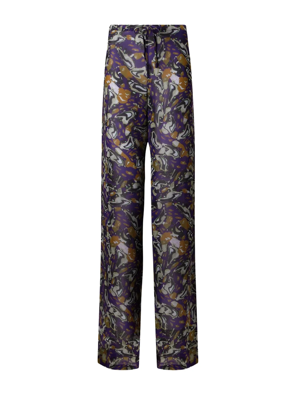 Dries Van Noten Printed Georgette Straight-leg Pants