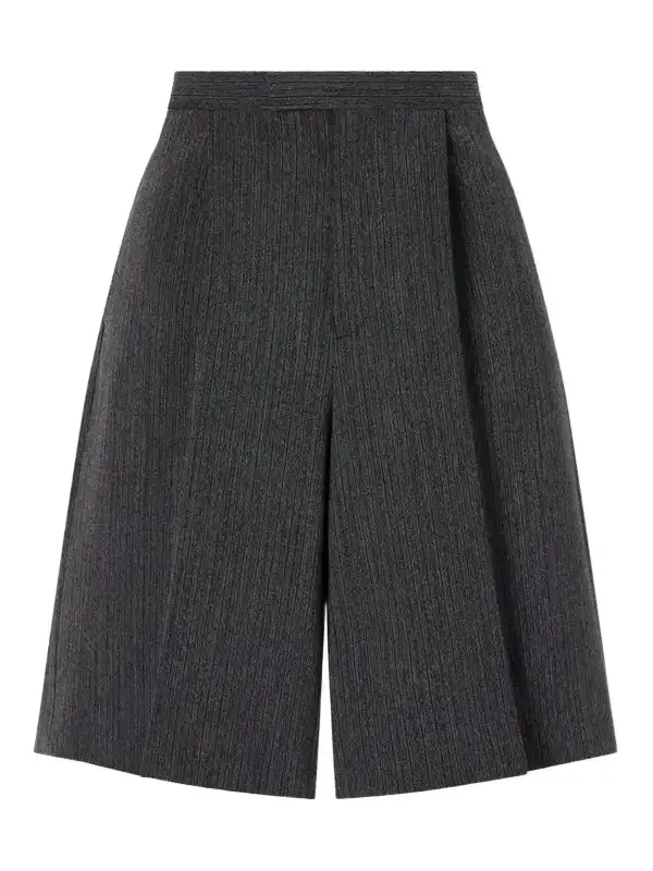 MM6 MAISON MARGIELA Striped Pleated Mélange-twill Shorts