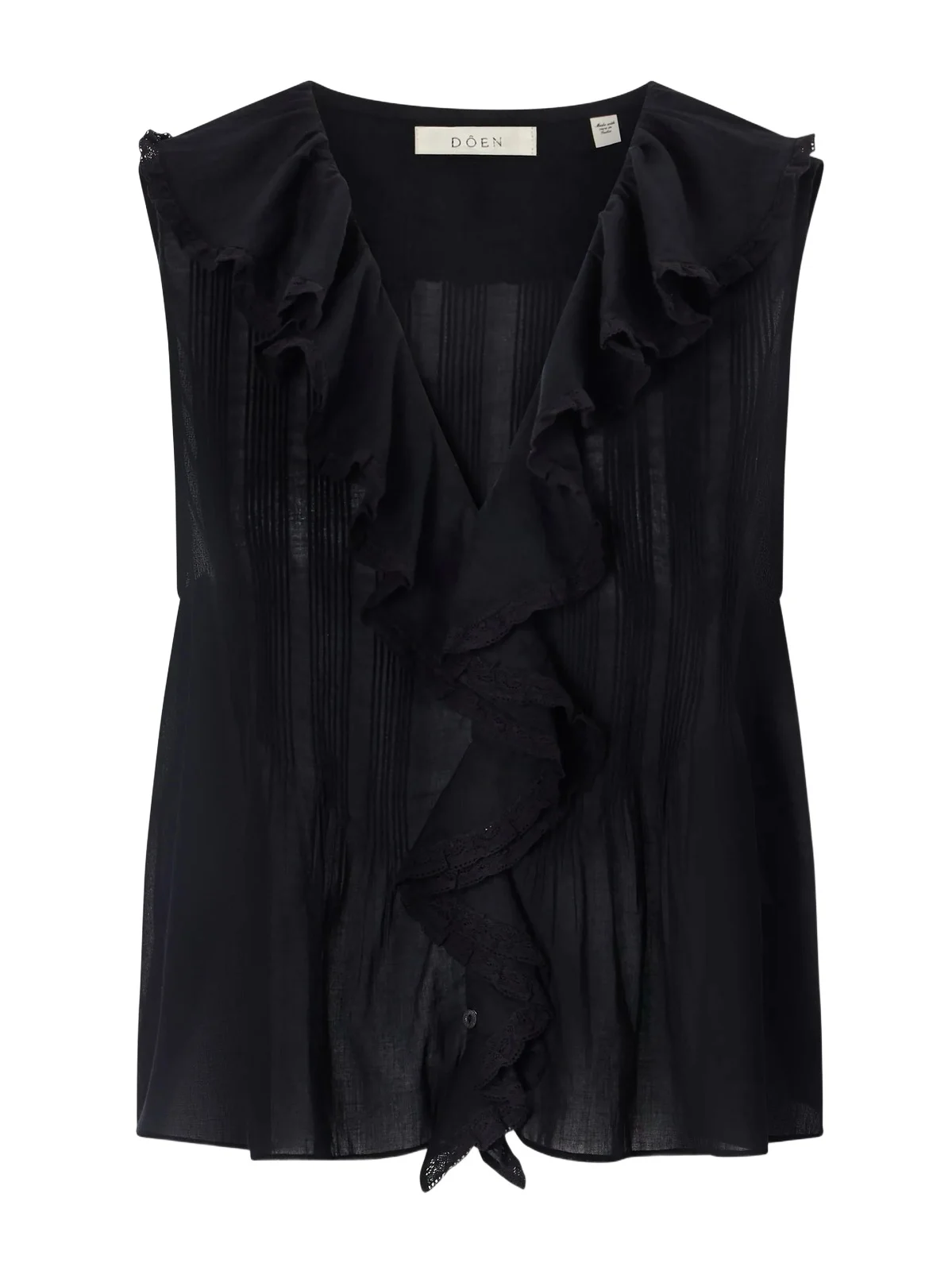 Hilda Ruffled Embroidered Organic Cotton Top Hilda Ruffled Embroidered Organic Cotton Top