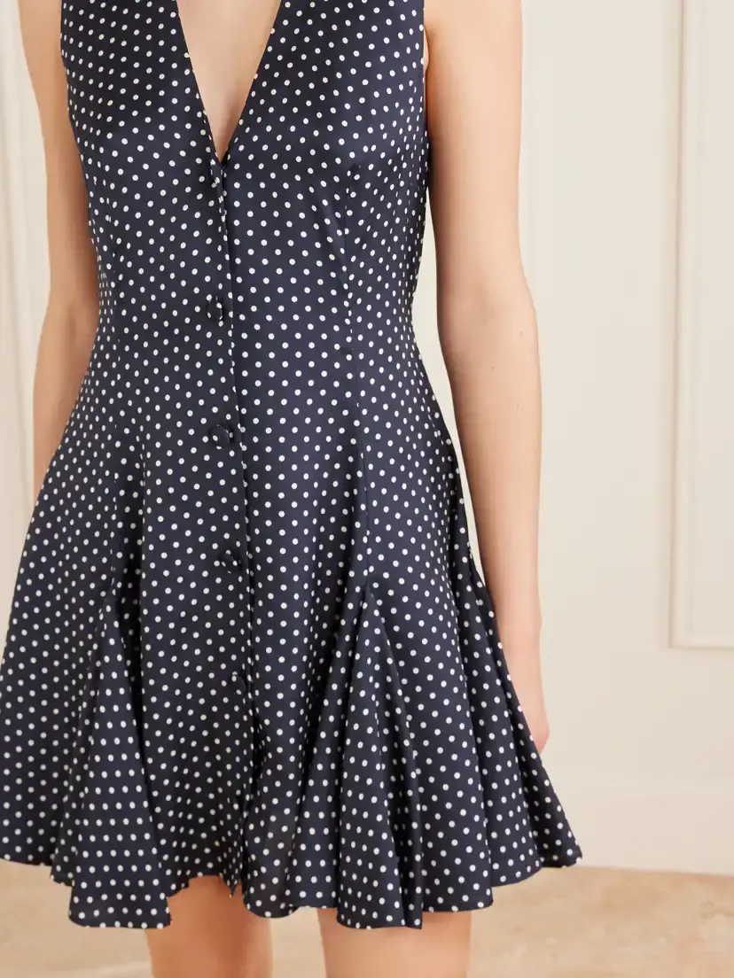 DÔEN Aubrey Polka-dot Silk-blend Twill Mini Dress | Thumbnail 4
