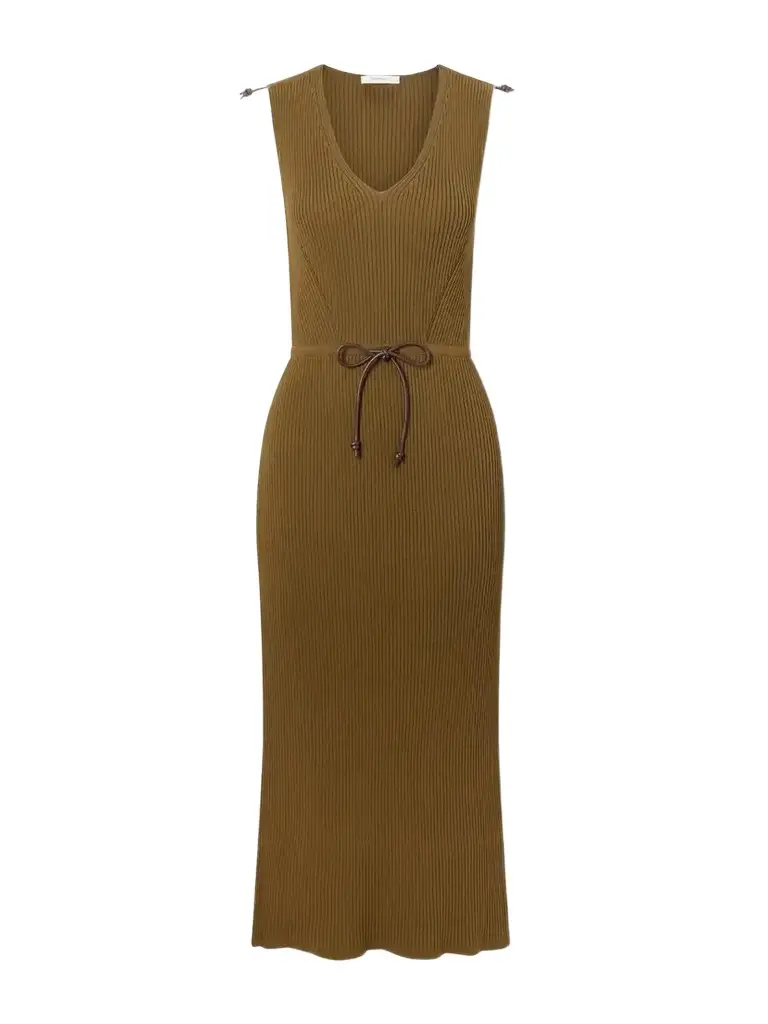 Max Mara Fado Cotton-blend Ribbed-knit Midi Dress | Image 1 Max Mara Fado Cotton-blend Ribbed-knit Midi Dress | Image 1