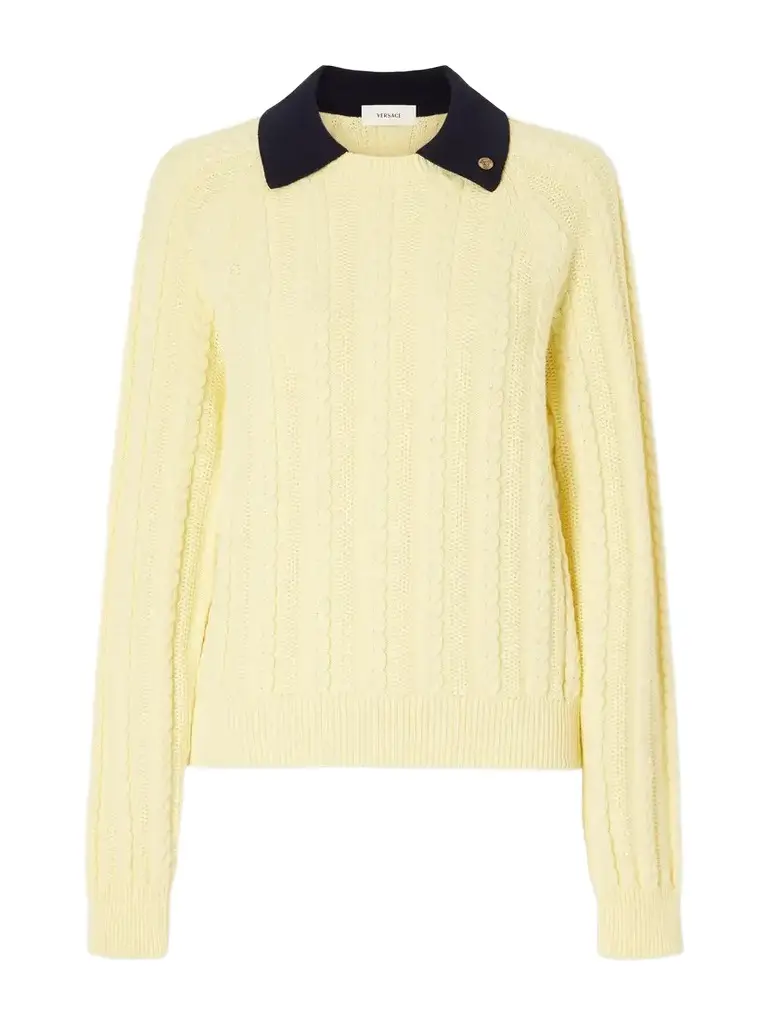 Versace Cable-knit Cotton Sweater | Image 1 Versace Cable-knit Cotton Sweater | Image 1