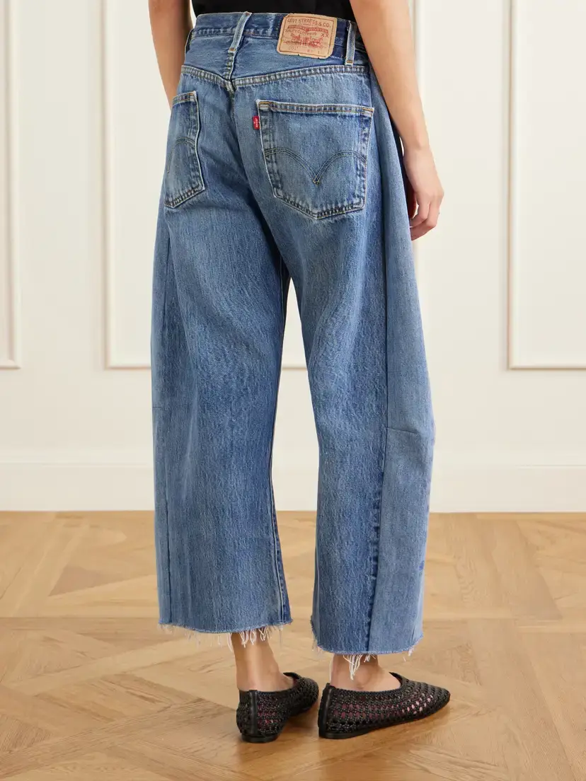 B SIDES Vintage Lasso Frayed Paint-splattered Mid-rise Wide-leg Jeans | Thumbnail 3 B SIDES Vintage Lasso Frayed Paint-splattered Mid-rise Wide-leg Jeans | Thumbnail 3