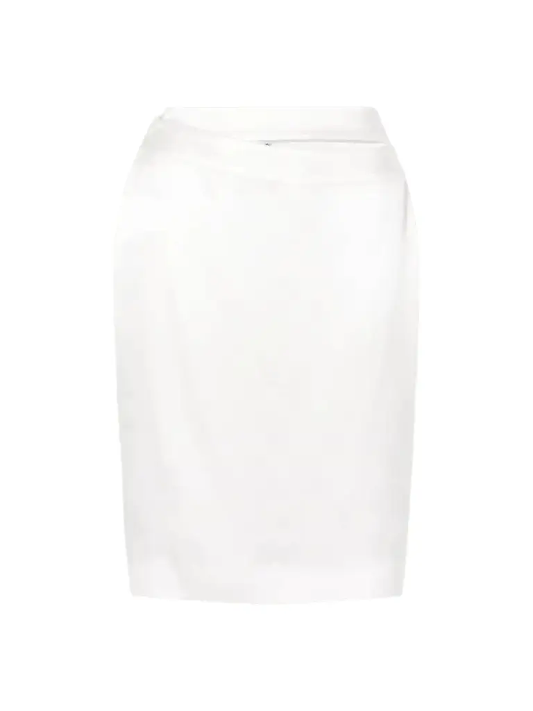 June Cut-out Silk-satin Knee-length Skirt