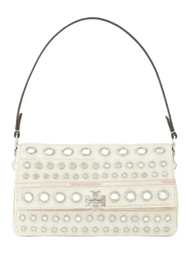 Charlie Embellished Embroidered Canvas Shoulder Bag Charlie Embellished Embroidered Canvas Shoulder Bag