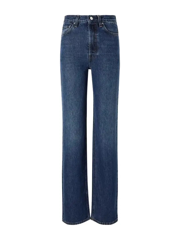 TOTEME Logo-appliquéd Mid-rise Straight-leg Jeans | Image 1 TOTEME Logo-appliquéd Mid-rise Straight-leg Jeans | Image 1