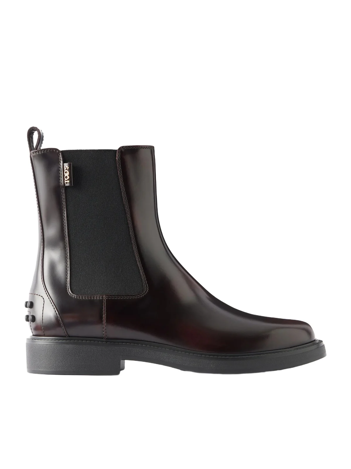 Tod's Studded Glossed-leather Chelsea Boots