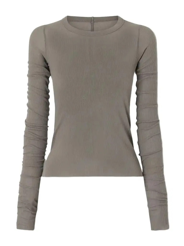 Rick Owens Frayed Ribbed Jersey T-shirt | Image 1 Rick Owens Frayed Ribbed Jersey T-shirt | Image 1