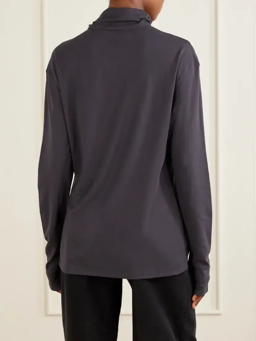 Lemaire Tie-detailed Cotton-jersey Blouse | Thumbnail 4 Lemaire Tie-detailed Cotton-jersey Blouse | Thumbnail 4