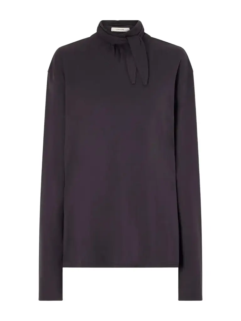 Lemaire Tie-detailed Cotton-jersey Blouse | Image 1 Lemaire Tie-detailed Cotton-jersey Blouse | Image 1