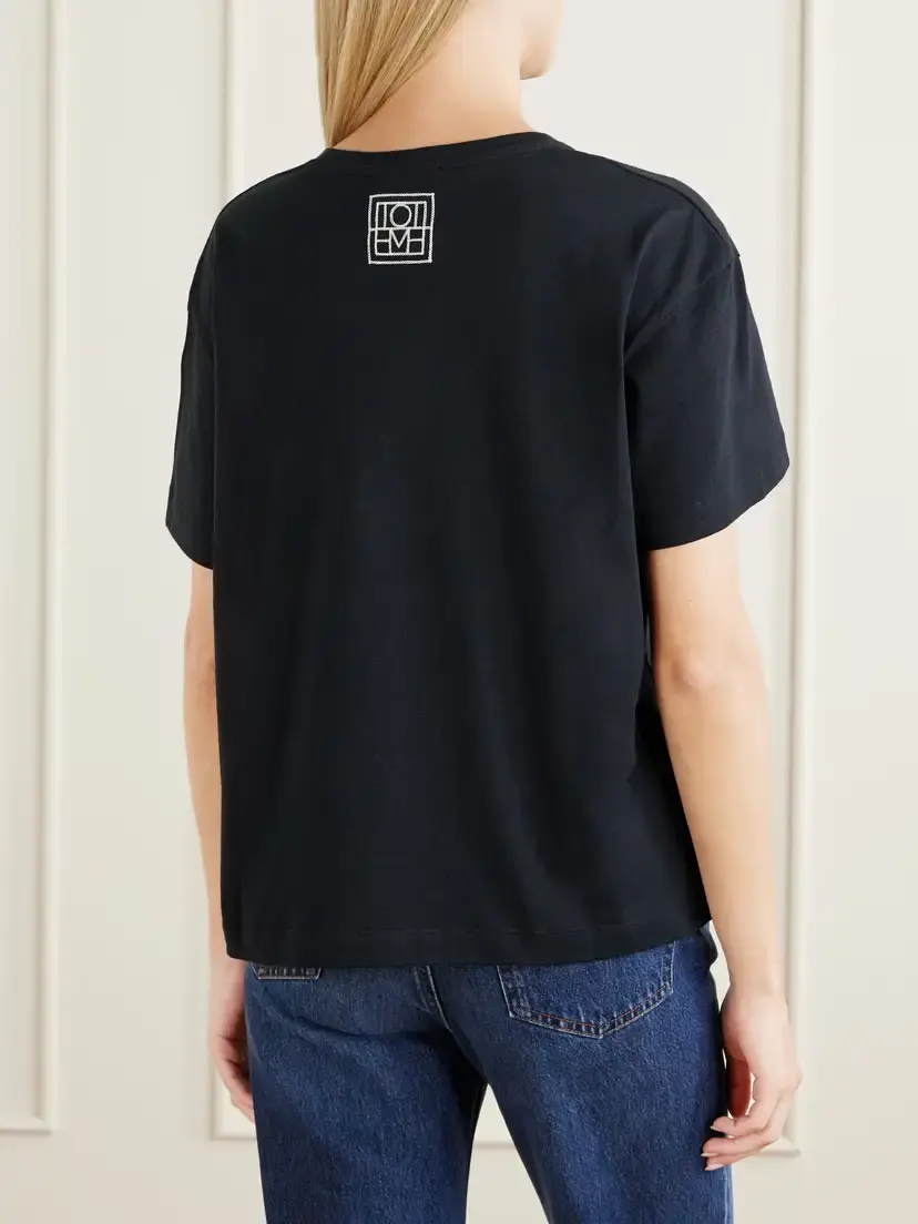 TOTEME Logo-embroidered Organic Cotton T-shirt | Thumbnail 4