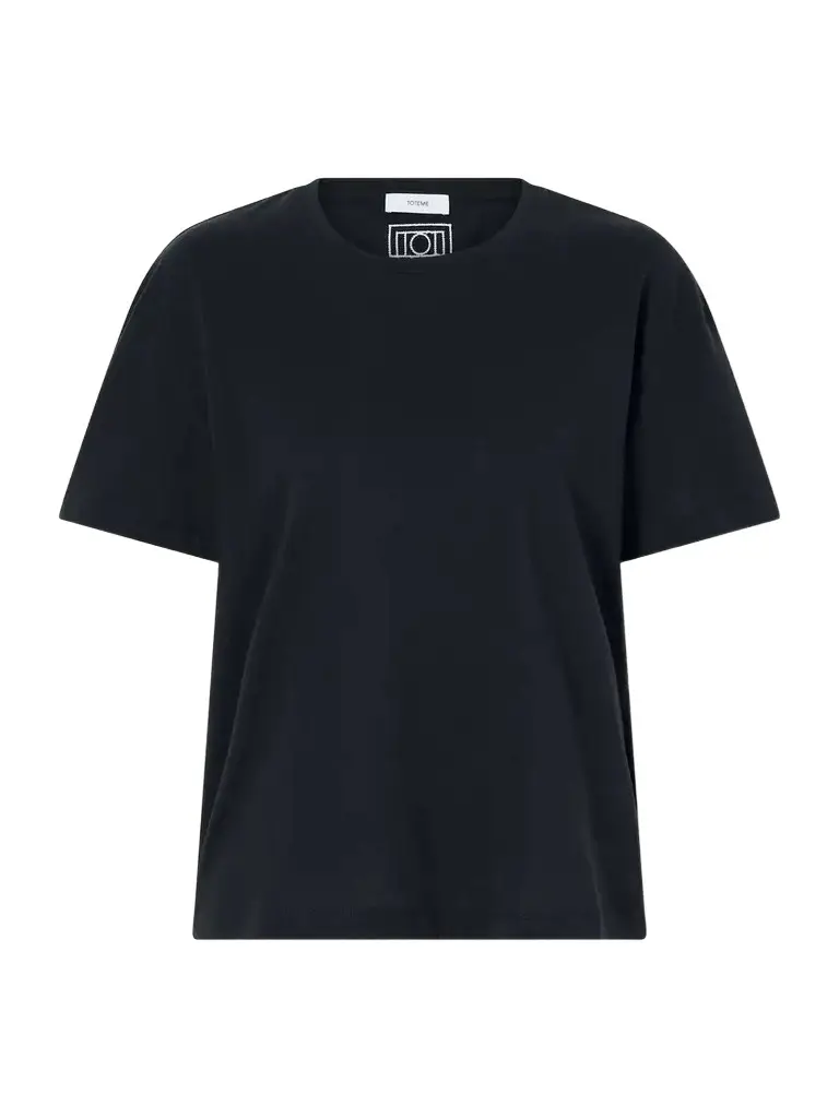 TOTEME Logo-embroidered Organic Cotton T-shirt | Image 1 TOTEME Logo-embroidered Organic Cotton T-shirt | Image 1