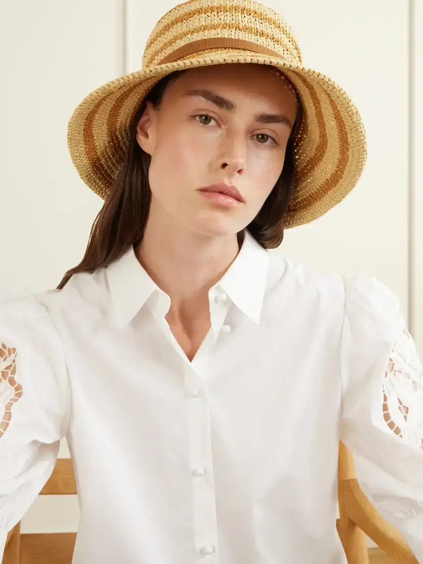 Valentino Garavani Vlogo Raffia-effect Bucket Hat | Thumbnail 2 Valentino Garavani Vlogo Raffia-effect Bucket Hat | Thumbnail 2