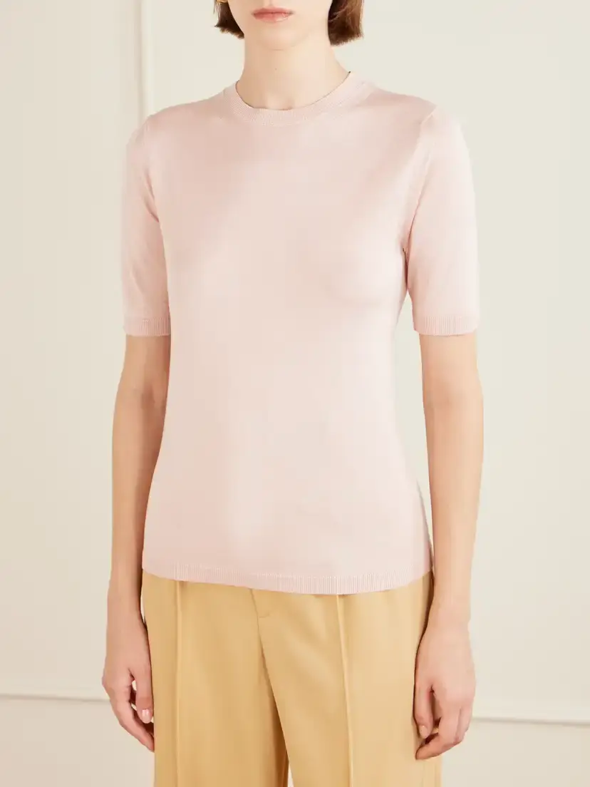 Max Mara Maceti Cashmere And Silk-blend Sweater - Pink | Thumbnail 3 Max Mara Maceti Cashmere And Silk-blend Sweater - Pink | Thumbnail 3