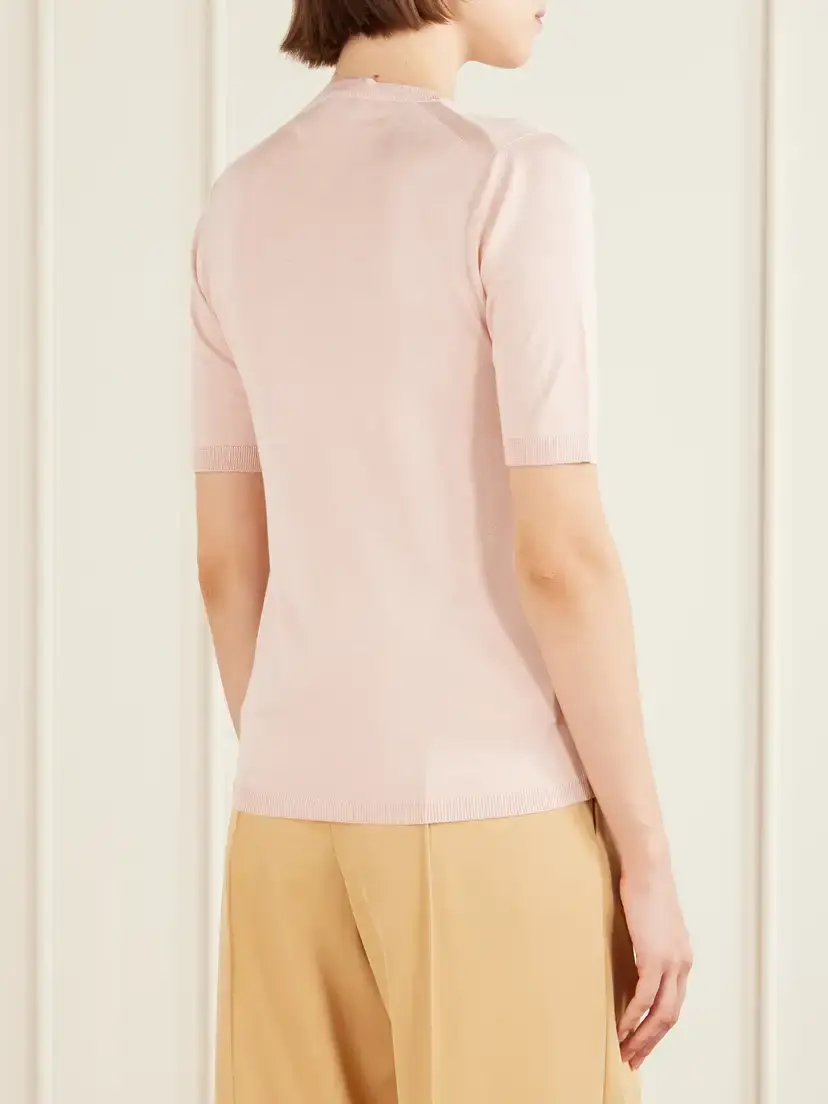 Max Mara Maceti Cashmere And Silk-blend Sweater - Pink | Thumbnail 4 Max Mara Maceti Cashmere And Silk-blend Sweater - Pink | Thumbnail 4