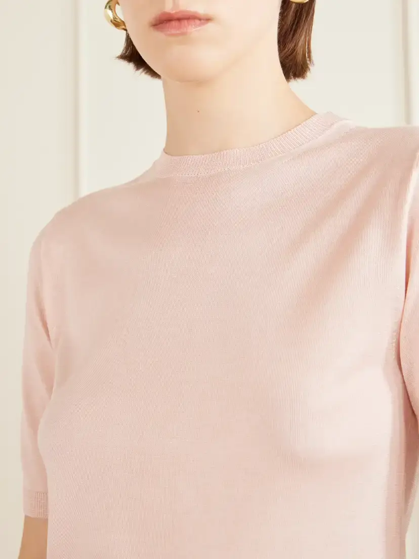 Max Mara Maceti Cashmere And Silk-blend Sweater - Pink | Thumbnail 5 Max Mara Maceti Cashmere And Silk-blend Sweater - Pink | Thumbnail 5
