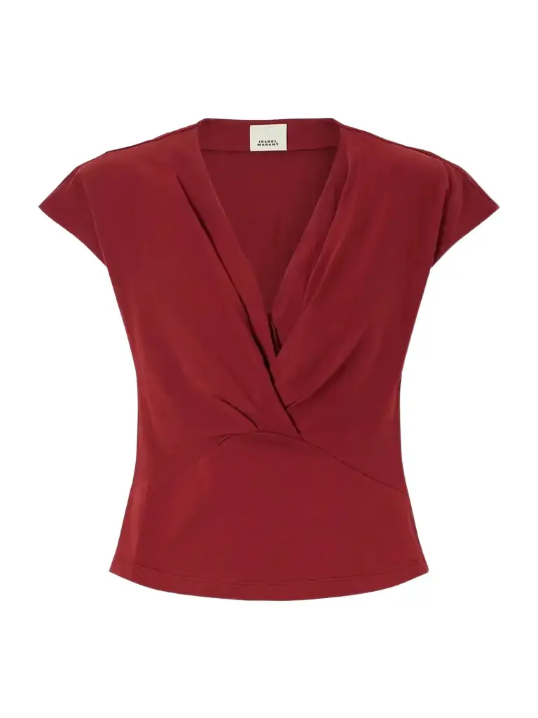 Isabel Marant Nadrine Gathered Cotton-jersey T-shirt | Image 1 Isabel Marant Nadrine Gathered Cotton-jersey T-shirt | Image 1