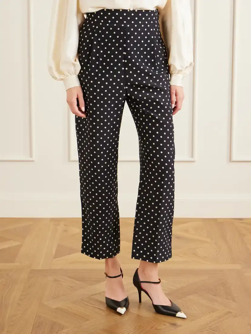 Valentino Garavani Polka-dot Silk Crepe De Chine Wide-leg Pants | Thumbnail 3 Valentino Garavani Polka-dot Silk Crepe De Chine Wide-leg Pants | Thumbnail 3