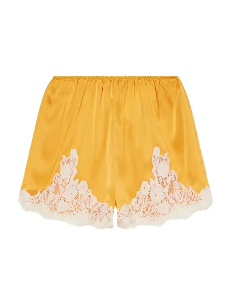 DÔEN Iona Lace-trimmed Silk-satin Shorts | Image 1 DÔEN Iona Lace-trimmed Silk-satin Shorts | Image 1