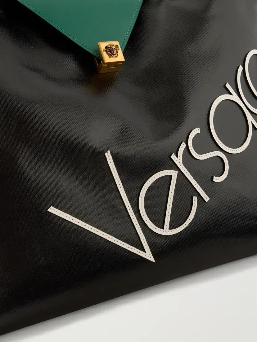 Versace Logo-appliquéd Leather-trimmed Coated-canvas Tote | Thumbnail 5 Versace Logo-appliquéd Leather-trimmed Coated-canvas Tote | Thumbnail 5