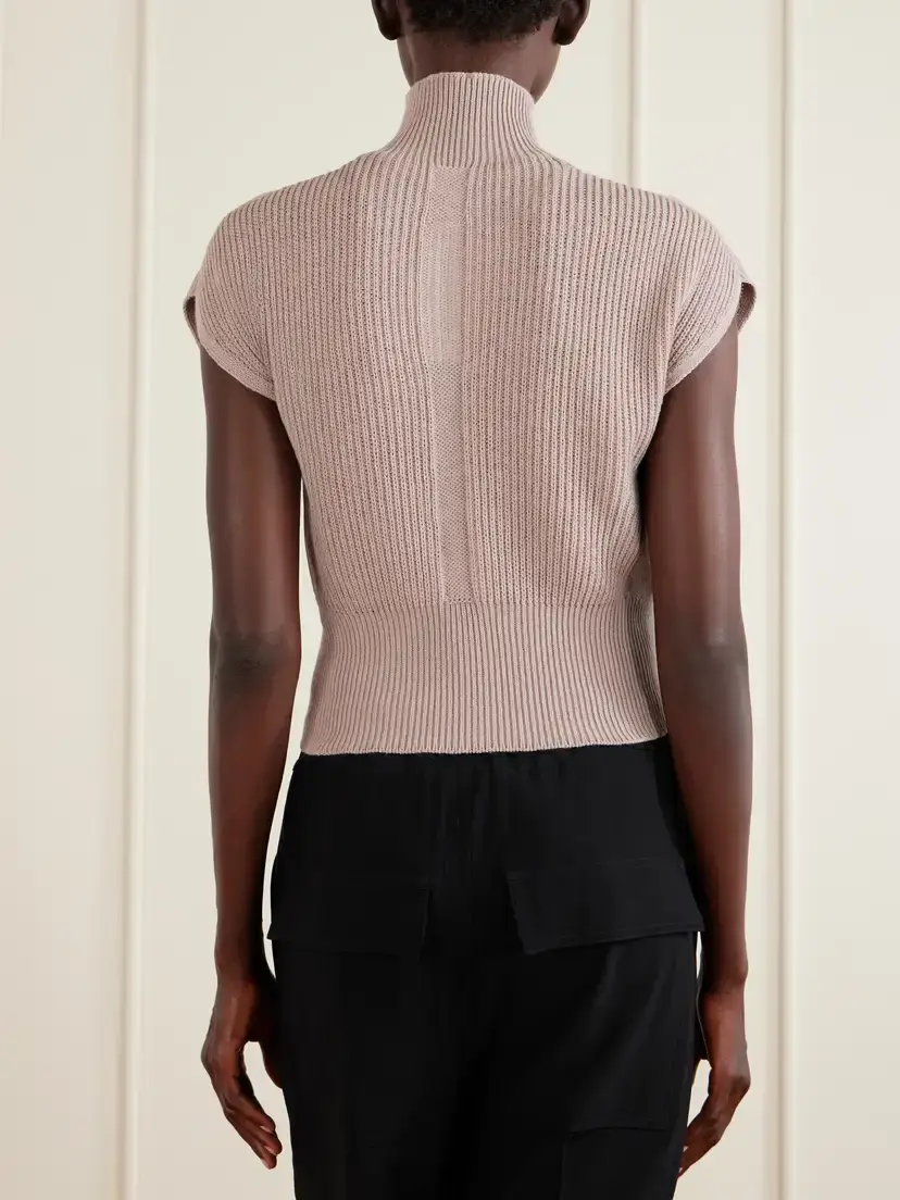 Rick Owens Ribbed Wool Turtleneck Top | Thumbnail 3