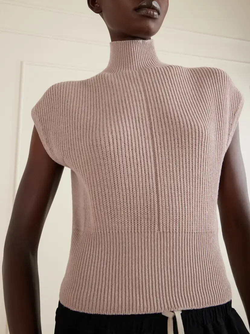 Rick Owens Ribbed Wool Turtleneck Top | Thumbnail 4