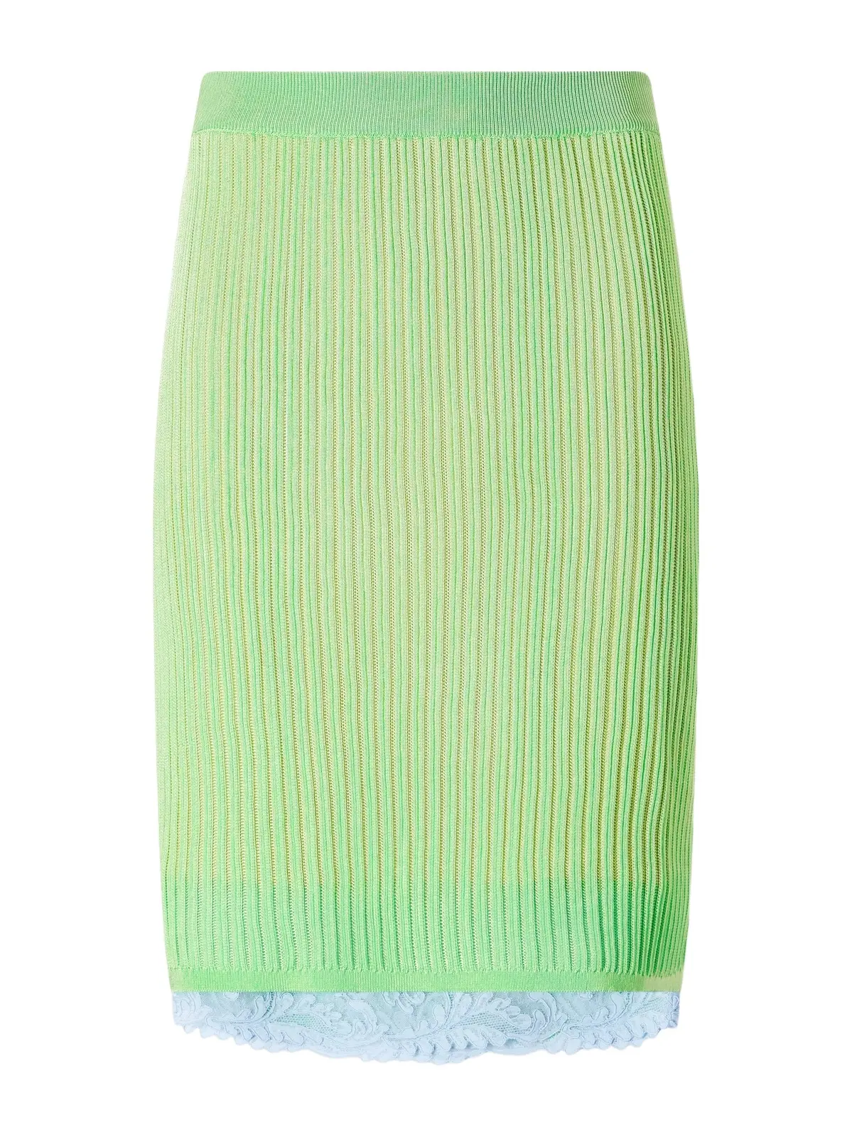 Lace-trimmed Ribbed-knit Midi Skirt Lace-trimmed Ribbed-knit Midi Skirt