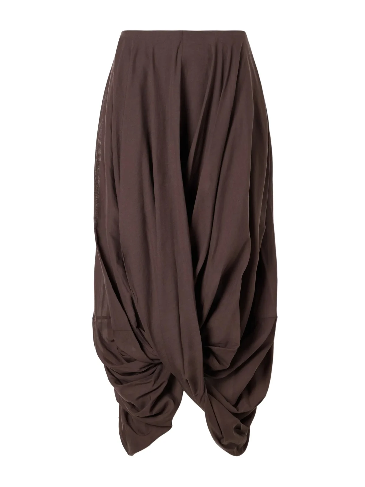 Draped Organic Cotton And Lyocell-blend Maxi Skirt