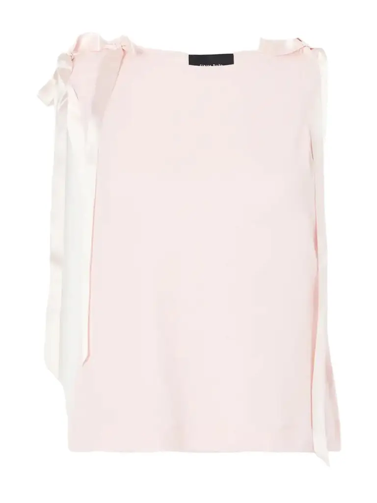 Simone Rocha Bow-trimmed Jersey Tank | Image 1 Simone Rocha Bow-trimmed Jersey Tank | Image 1