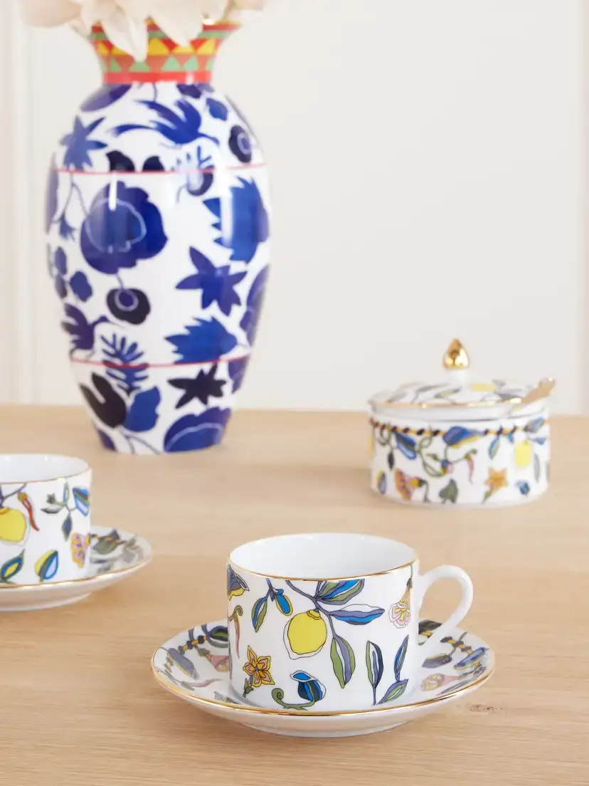 La DoubleJ Impero Set Of Two Gold-plated Painted Porcelain Teacups | Thumbnail 2 La DoubleJ Impero Set Of Two Gold-plated Painted Porcelain Teacups | Thumbnail 2