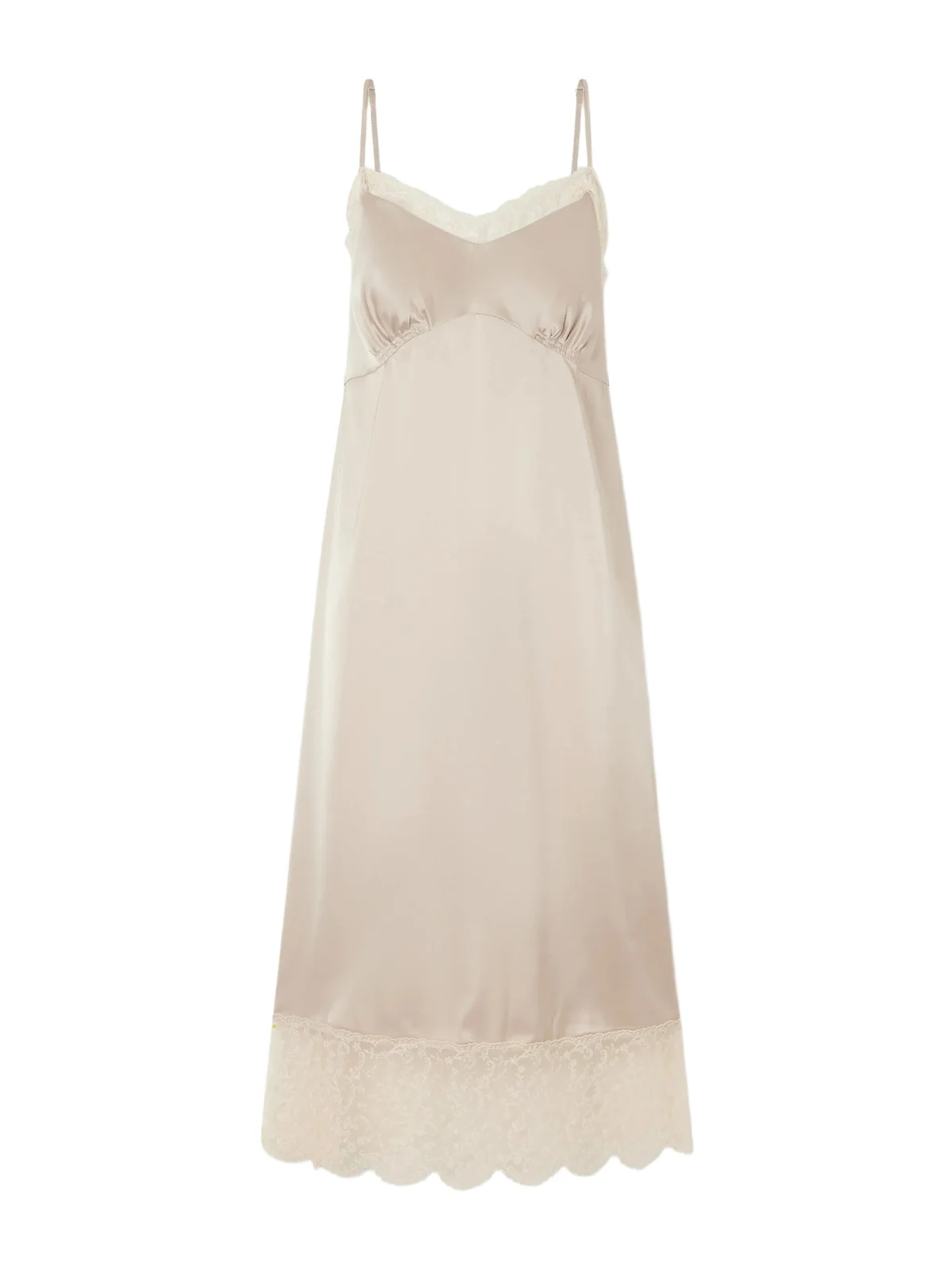 Lace-trimed Satin Midi Dress Lace-trimed Satin Midi Dress