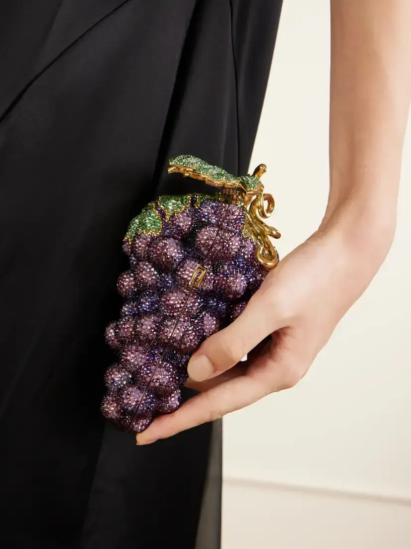 Judith Leiber Couture Grapes Crystal-embellished Gold-tone Clutch | Thumbnail 2