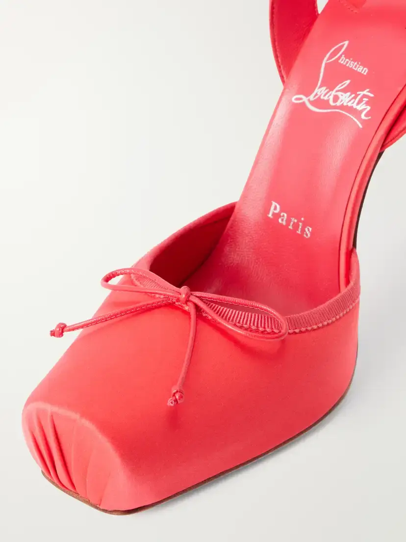 Christian Louboutin Cassia Lace Up 100 Crepe Satin Squared Toe Ballerina Pump | Thumbnail 5 Christian Louboutin Cassia Lace Up 100 Crepe Satin Squared Toe Ballerina Pump | Thumbnail 5