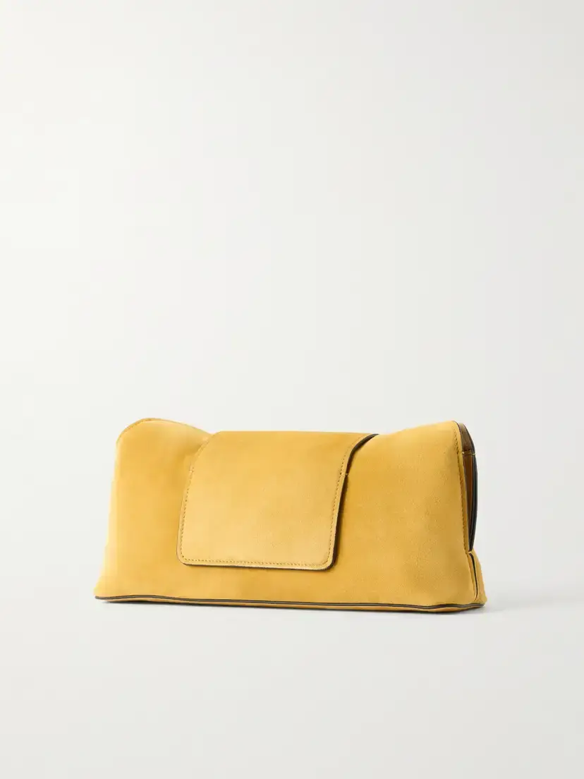 Versace Vivienne Logo-embellished Suede Clutch | Thumbnail 4