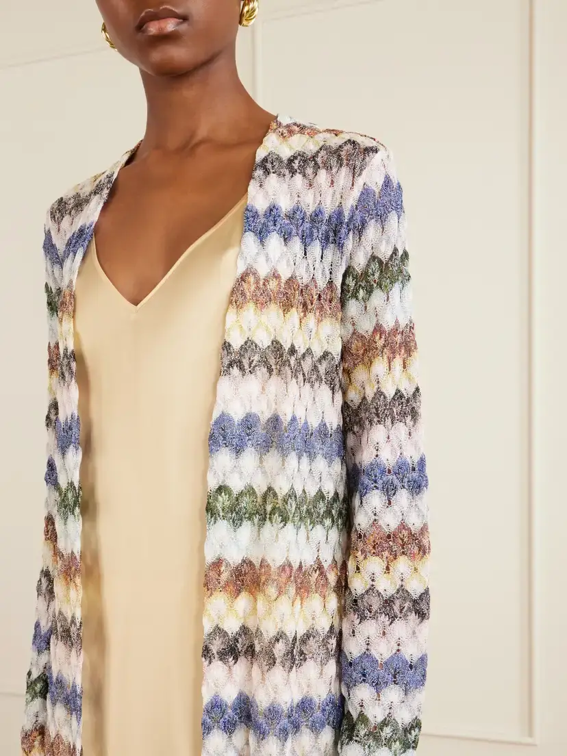 Missoni Striped Metallic Crochet-knit Cardigan | Thumbnail 4