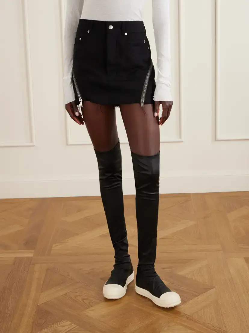 Rick Owens Bolan Banana Frayed Wool Grain De Poudre Mini Skirt | Thumbnail 3 Rick Owens Bolan Banana Frayed Wool Grain De Poudre Mini Skirt | Thumbnail 3
