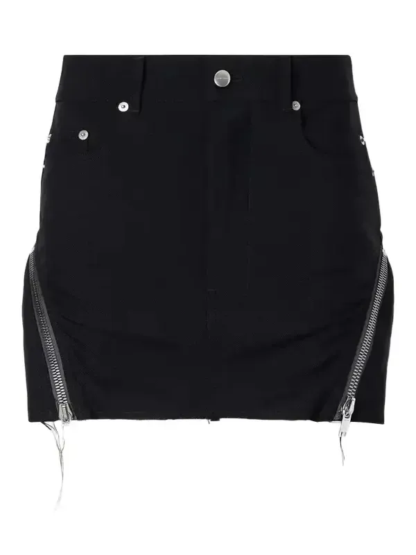 Bolan Banana Frayed Wool Grain De Poudre Mini Skirt