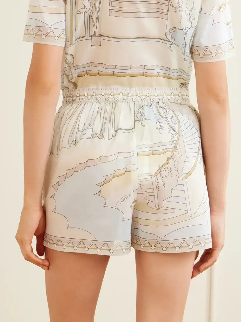 Tory Burch Printed Cotton Shorts | Thumbnail 4