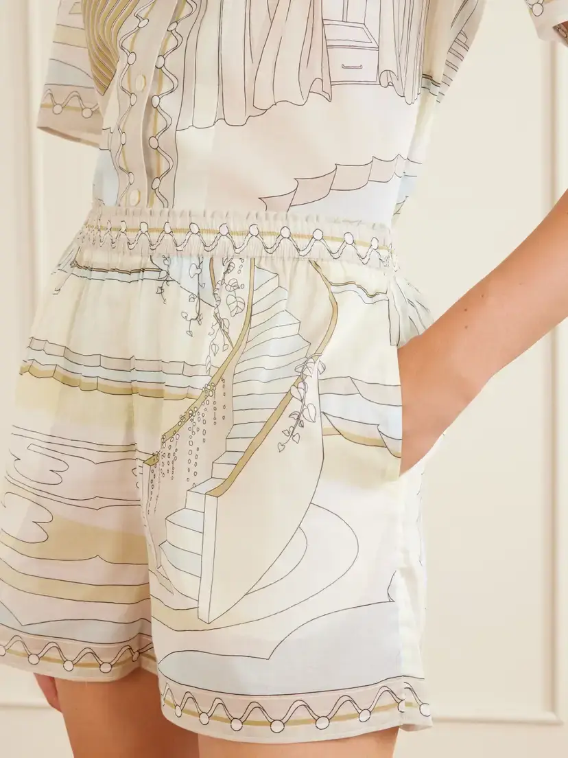 Tory Burch Printed Cotton Shorts | Thumbnail 5