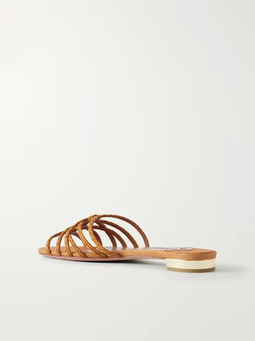 Aquazzura Luna Raffia-trimmed Cord Slides | Thumbnail 3 Aquazzura Luna Raffia-trimmed Cord Slides | Thumbnail 3