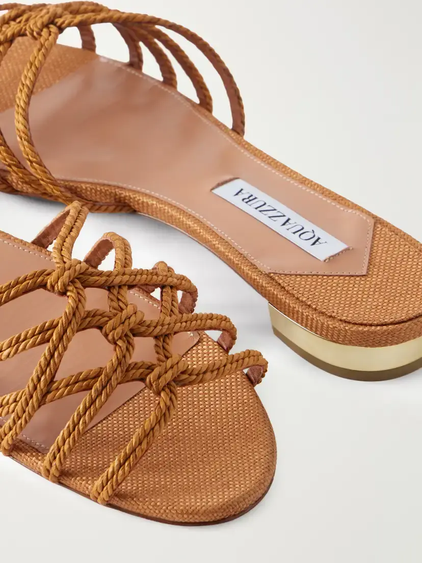 Aquazzura Luna Raffia-trimmed Cord Slides | Thumbnail 5 Aquazzura Luna Raffia-trimmed Cord Slides | Thumbnail 5