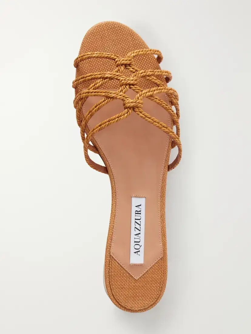 Aquazzura Luna Raffia-trimmed Cord Slides | Thumbnail 6 Aquazzura Luna Raffia-trimmed Cord Slides | Thumbnail 6