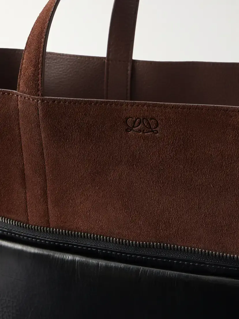 Loewe Switch Large Suede-trimmed Crinkled Leather Tote | Thumbnail 5 Loewe Switch Large Suede-trimmed Crinkled Leather Tote | Thumbnail 5
