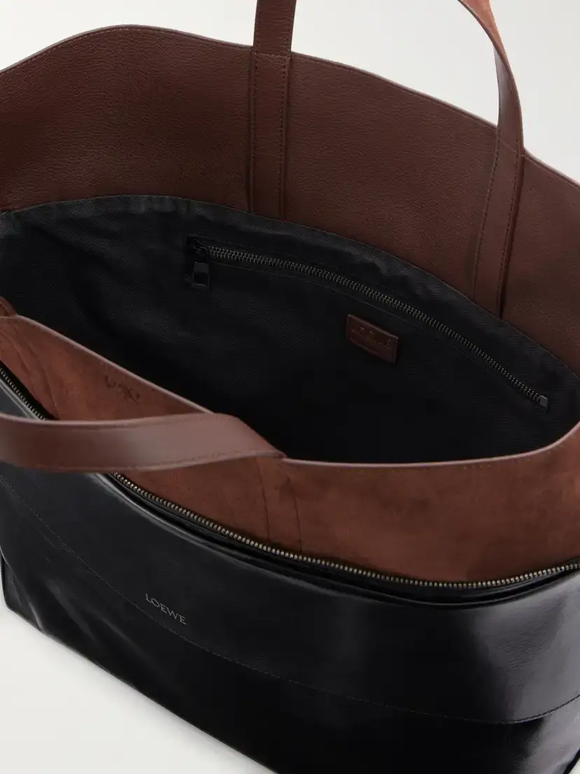 Loewe Switch Large Suede-trimmed Crinkled Leather Tote | Thumbnail 6 Loewe Switch Large Suede-trimmed Crinkled Leather Tote | Thumbnail 6