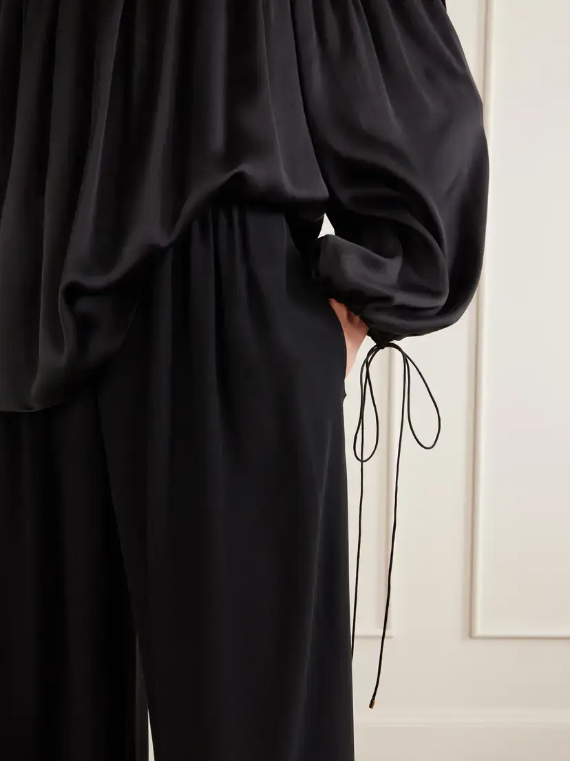 Chloé Ruffled Silk Crepe De Chine Wide-leg Pants | Thumbnail 5