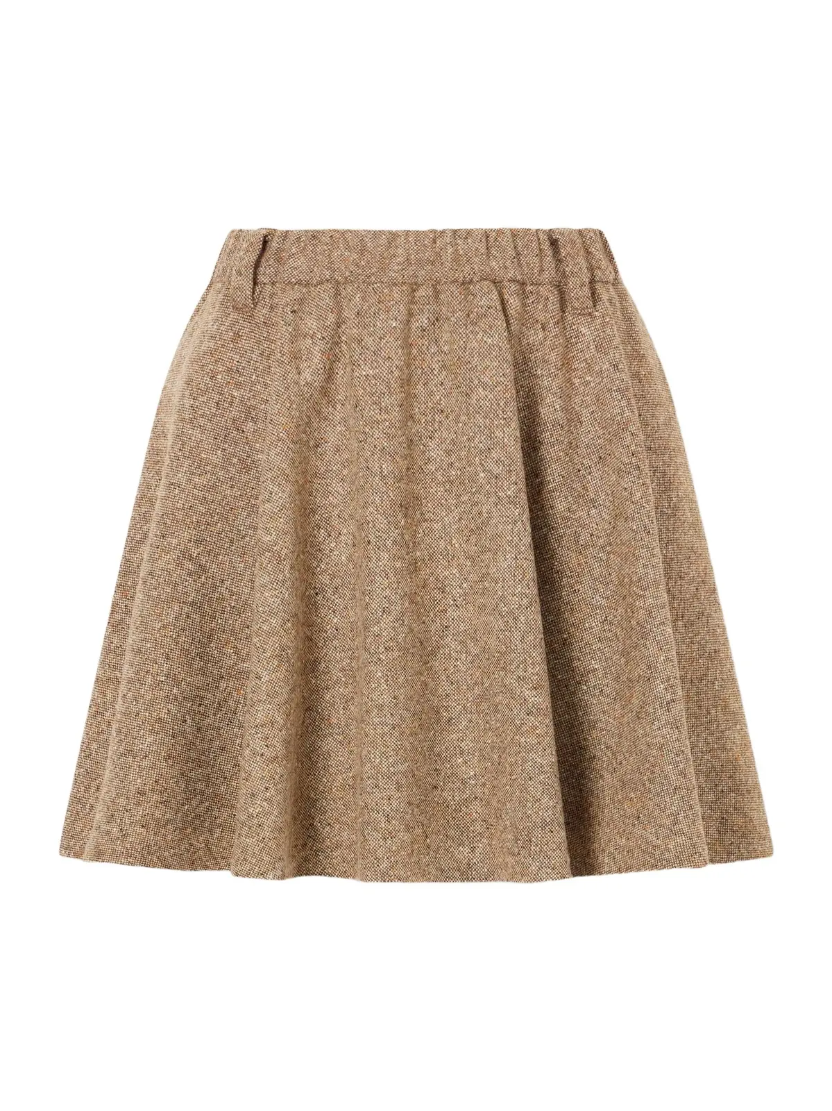 Brunello Cucinelli Pleated Wool-blend Tweed Mini Skirt