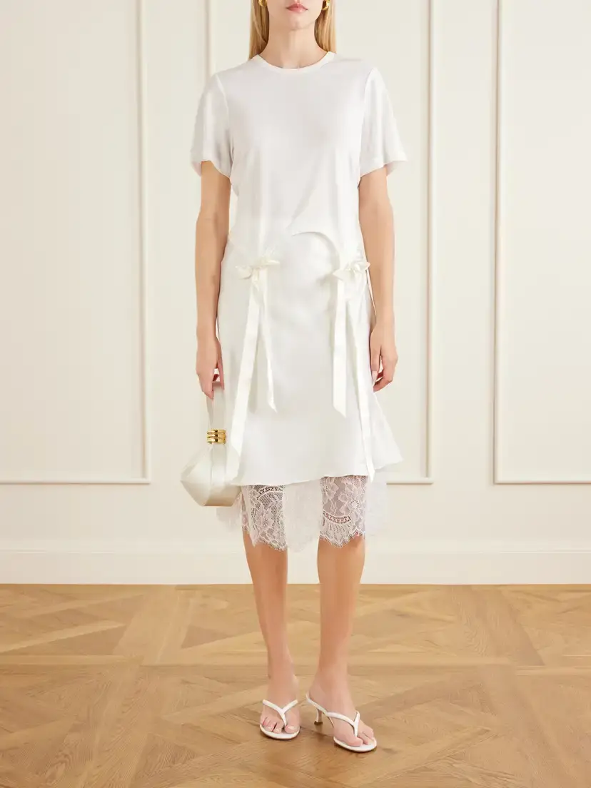 Simone Rocha Bow-detailed Jersey T-shirt | Thumbnail 2 Simone Rocha Bow-detailed Jersey T-shirt | Thumbnail 2