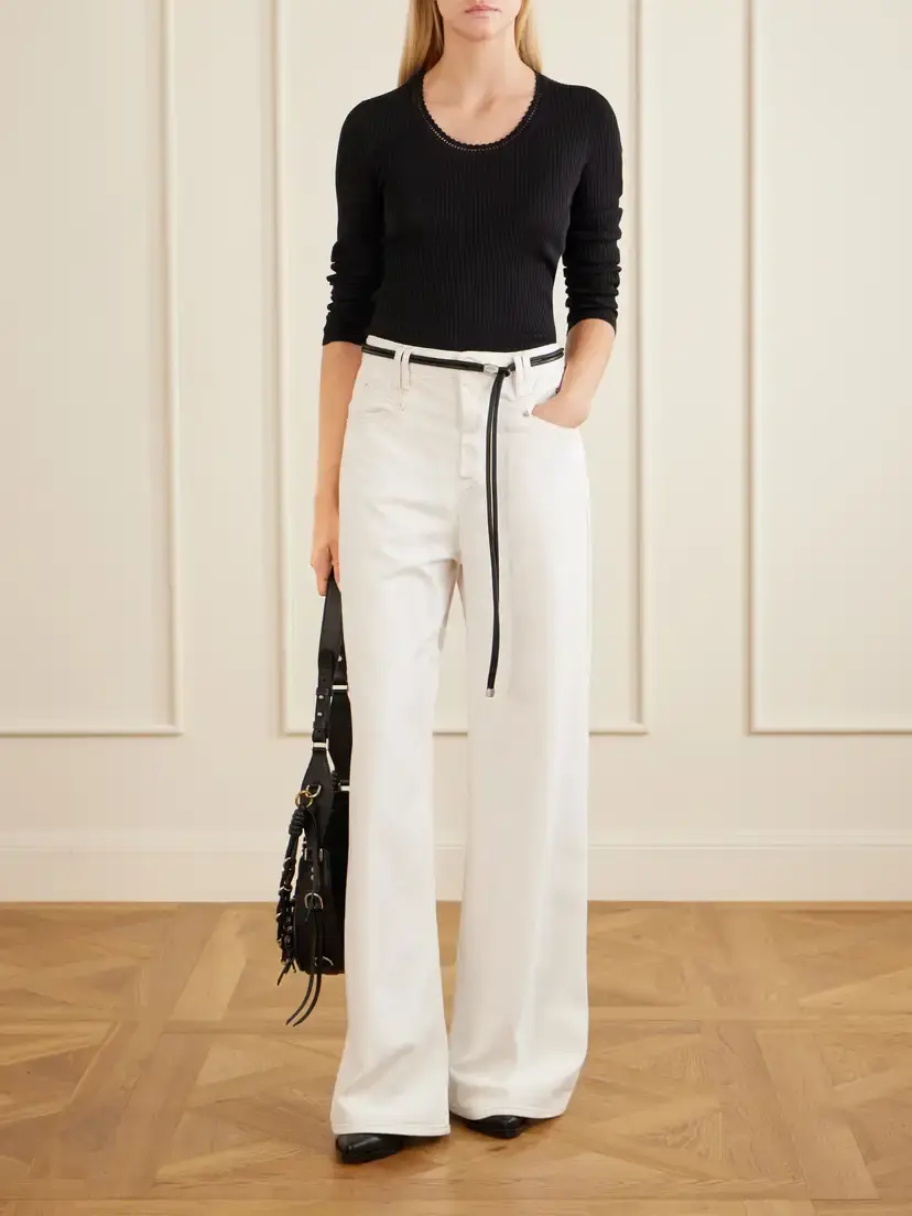 Isabel Marant Selenie Scalloped Ribbed Silk And Cotton-blend Sweater | Thumbnail 2 Isabel Marant Selenie Scalloped Ribbed Silk And Cotton-blend Sweater | Thumbnail 2